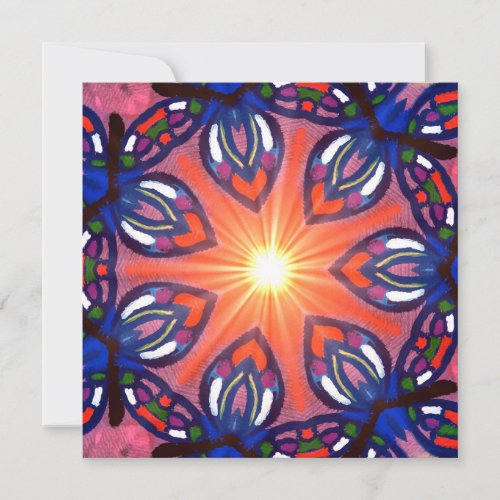 Colorful Butterfly _ Inspired Mandala Notecard 2