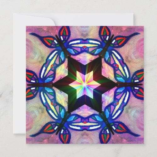 Colorful Butterfly _ Inspired Mandala Notecard 6