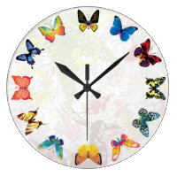Colorful Butterfly Kids Room Wall Clock