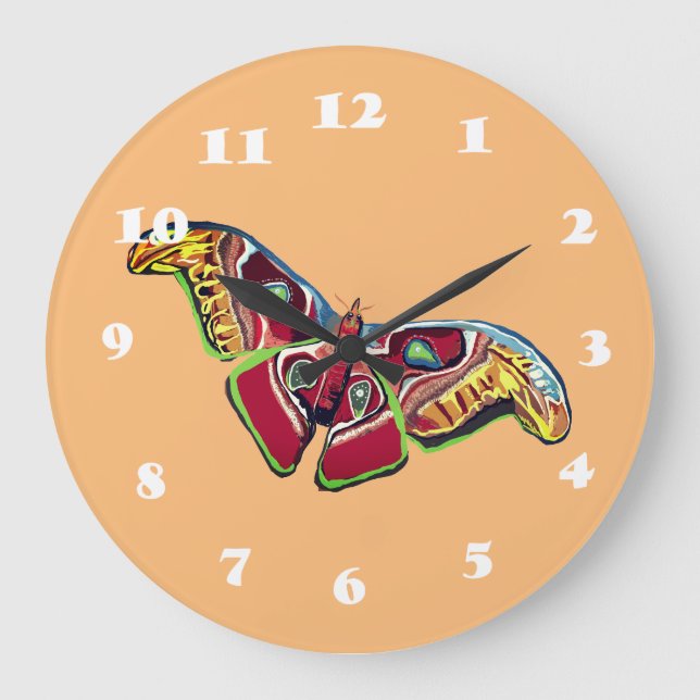 Colorful Butterfly Large Clock (Front)