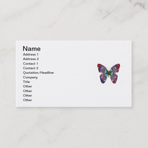Colorful Butterfly Mandala Business Card Templates