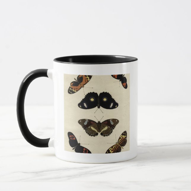 Colorful Butterfly Medley on Cream Background Mug (Left)