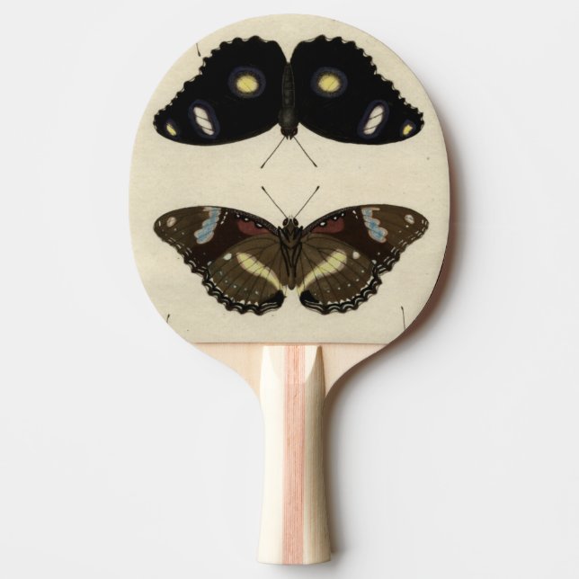 Colorful Butterfly Medley on Cream Background Ping Pong Paddle (Front)