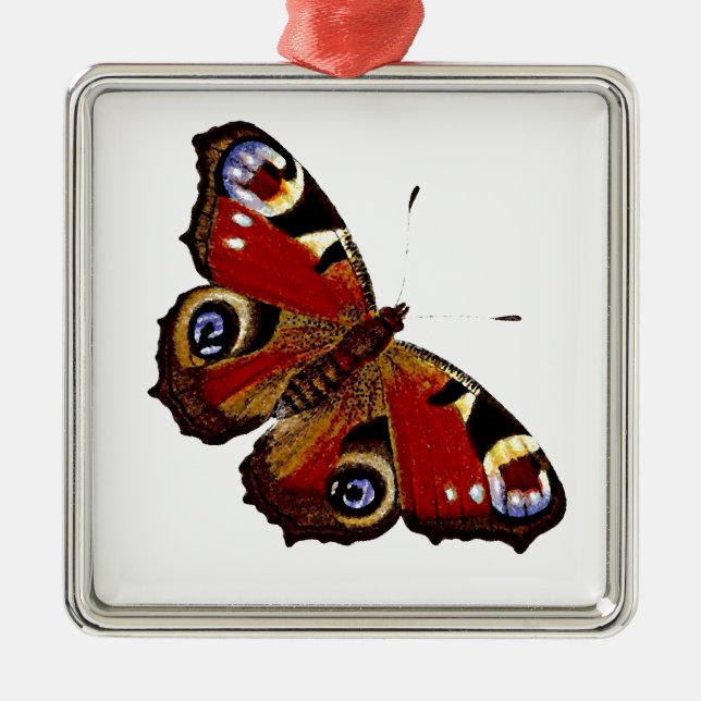 Colorful Butterfly Metal Ornament (Front)