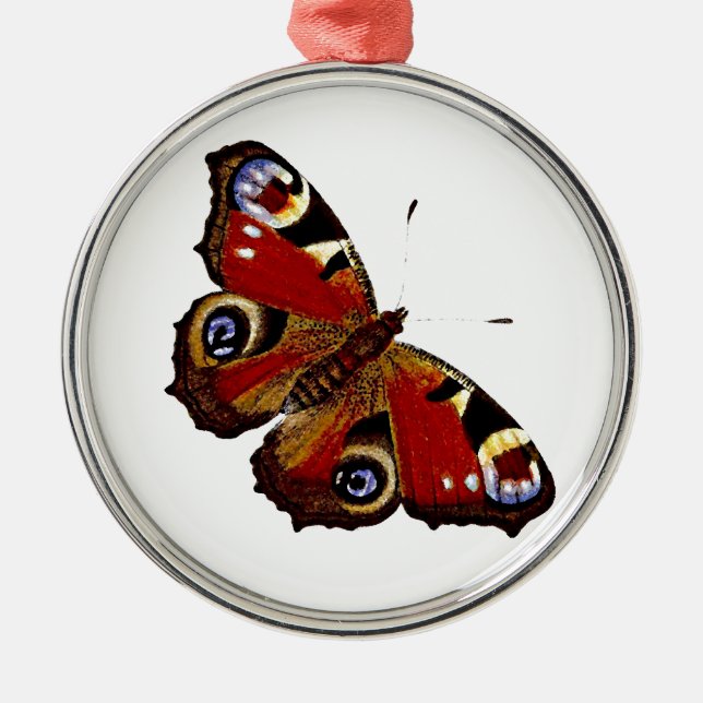 Colorful Butterfly Metal Ornament (Front)