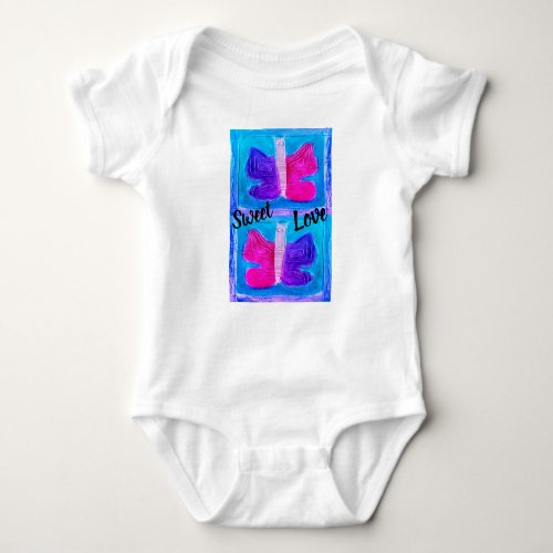 Colorful Butterfly  Miami Filter  Basic  Baby Bodysuit