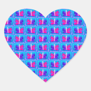 Colorful Butterfly   Miami Filter   Basic   Heart Sticker