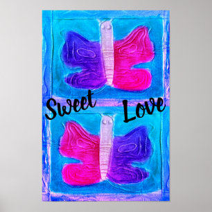 Colorful Butterfly Miami Filter Basic Poster