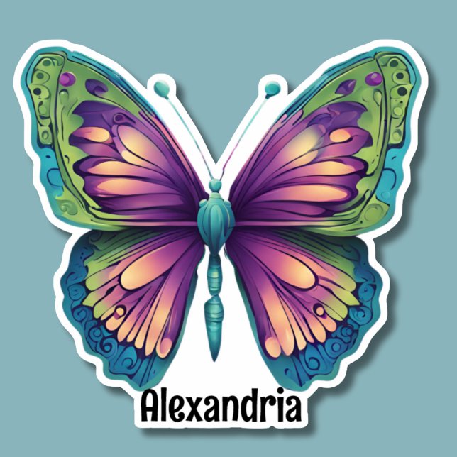Colorful Butterfly Monogram Waterproof  Sticker (Creator Uploaded)