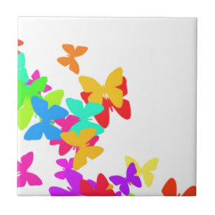 Colorful butterfly mosaic ceramic tile