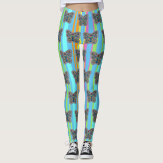 Colorful Butterfly Mosaic Pattern Legging
