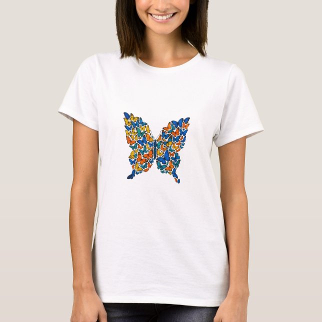 Colorful Butterfly Mosaic T-Shirt (Front)