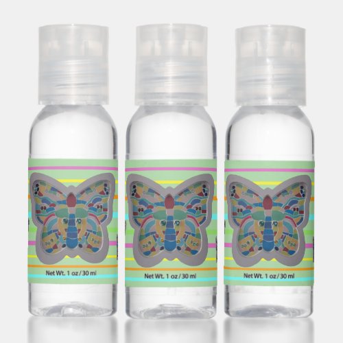 Colorful Butterfly Mosaic Travel Bottle Set Hand Sanitizer