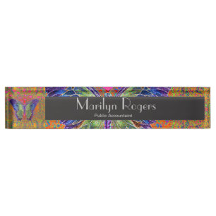 Colorful Butterfly Nameplate