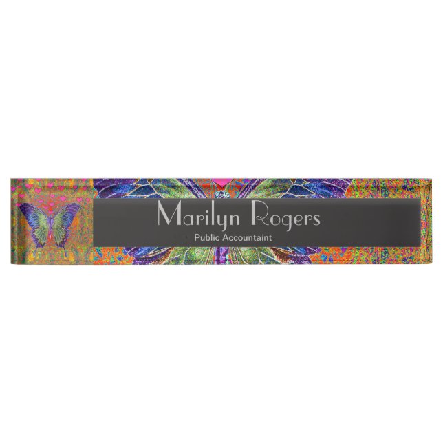 Colorful Butterfly Nameplate (Front)