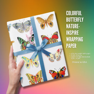 Colorful Butterfly Nature-Inspire Wrapping Paper