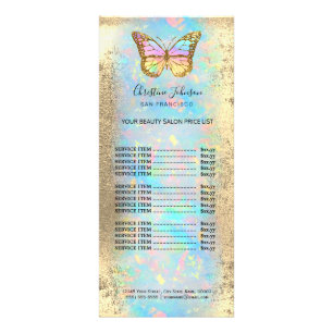colorful butterfly on faux gold foil rack card