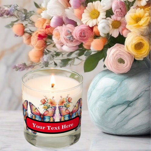 Colorful Butterfly on Flower Scented Candle