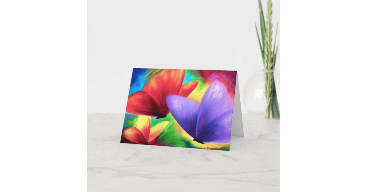 Colorful Butterfly Painting Multi Card Zazzle Com