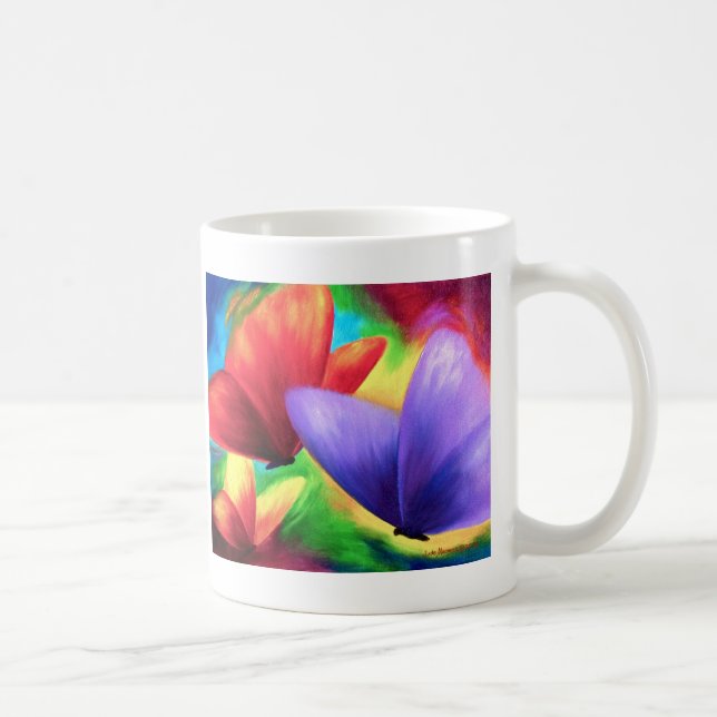 Colorful Butterfly Painting - Multi Coffee Mug (Right)