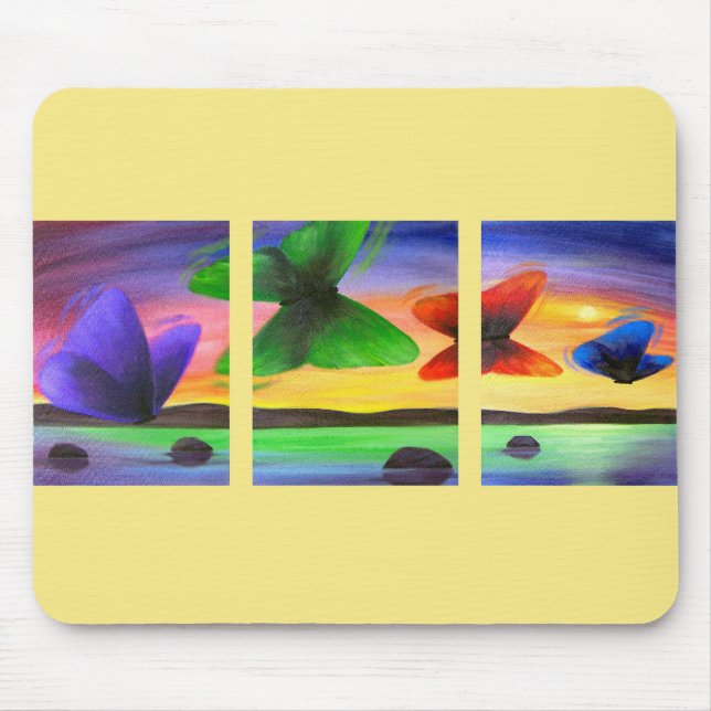Colorful Butterfly Painting - Multi Mouse Pad (Front)