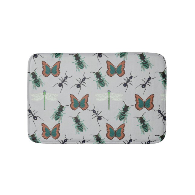Colorful Butterfly Pattern Bath Mat (Front)