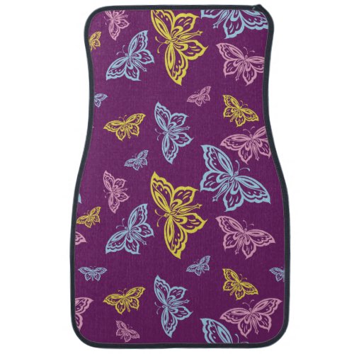 Colorful Butterfly Pattern Car Mat