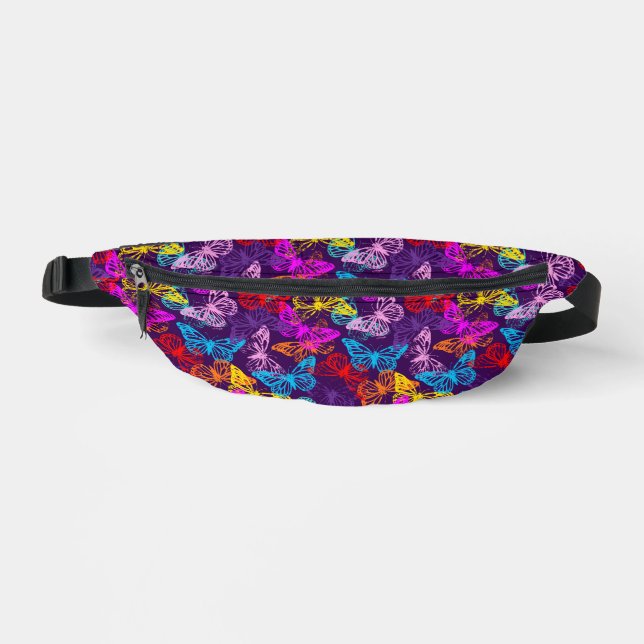 Colorful Butterfly Pattern Fanny Pack (Front)
