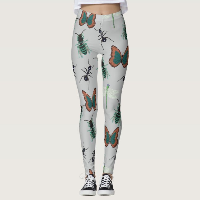 Colorful Butterfly Pattern Leggings (Front)