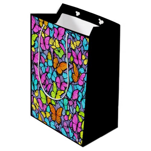 Colorful Butterfly Pattern Medium Gift Bag