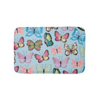 Colorful Butterfly Pattern Pastel Light Blue