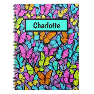 Colorful Butterfly Pattern Personalized Notebook