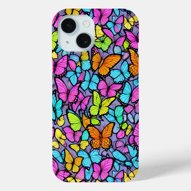 Colorful Butterfly Pattern Phone Case (Back)