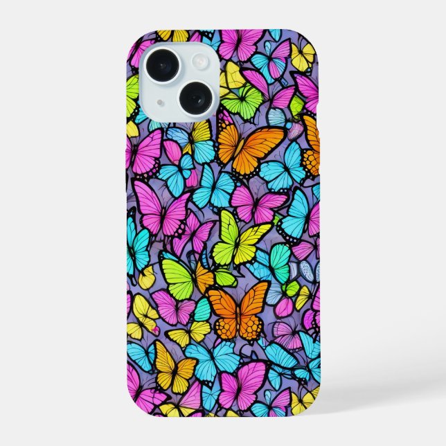 Colorful Butterfly Pattern Phone Case (Back)