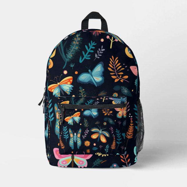 Colorful butterfly pattern Printed Backpack (Front)