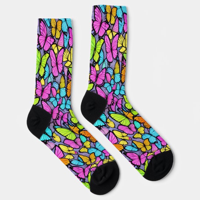 Colorful Butterfly Pattern Socks (Right)