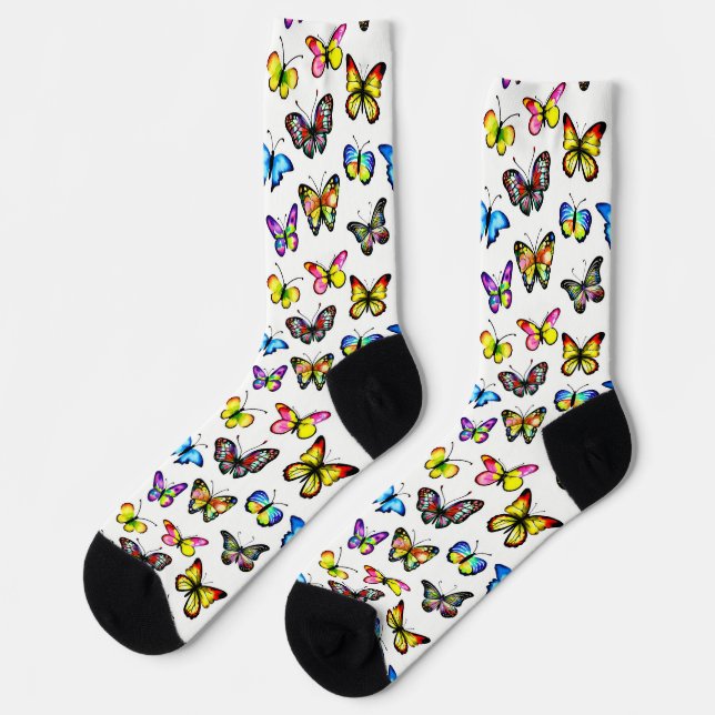 Colorful Butterfly Pattern Socks (Left)