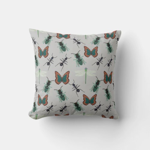 Colorful Butterfly Pattern Throw Pillow