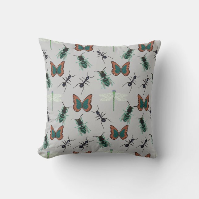 Colorful Butterfly Pattern Throw Pillow (Front)