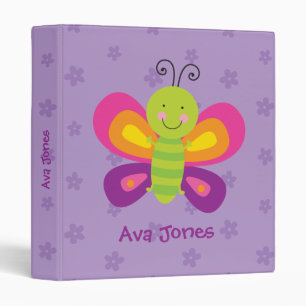 Colorful Butterfly Personalized Binder for Girls