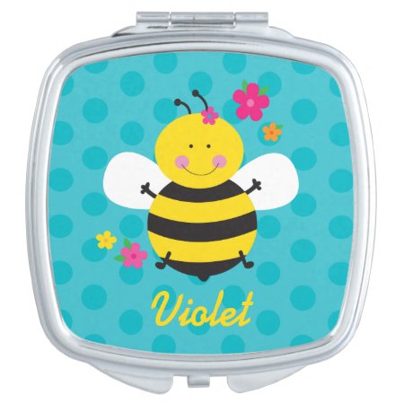 Colorful Butterfly Personalized Compact Mirror