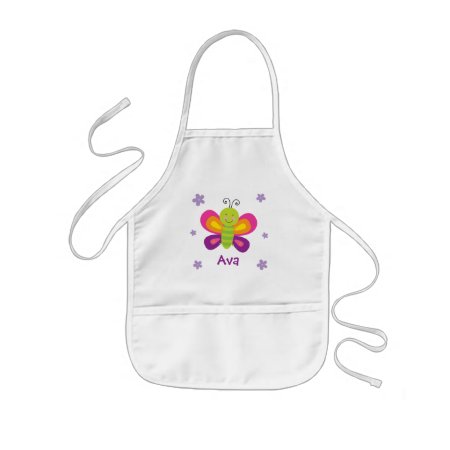 Colorful Butterfly Personalized Kids Apron
