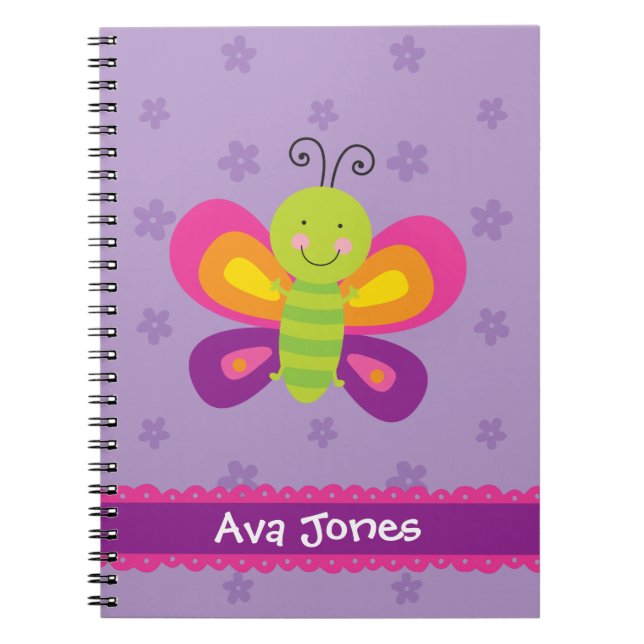 Colorful Butterfly Personalized Notebook (Front)
