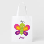 Colorful Butterfly Personalized Reusable Bag at Zazzle