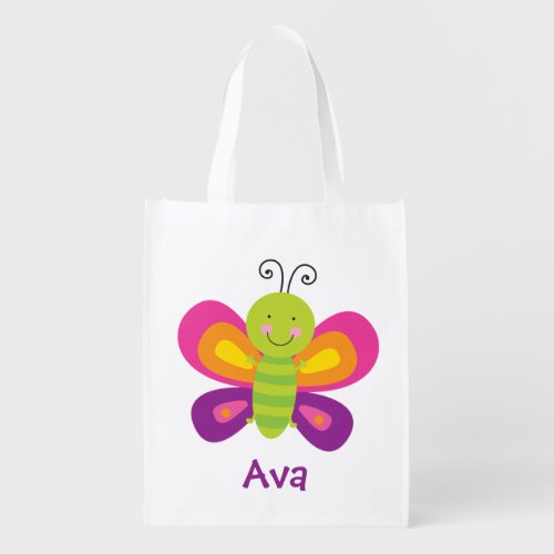 Colorful Butterfly Personalized Reusable Bag