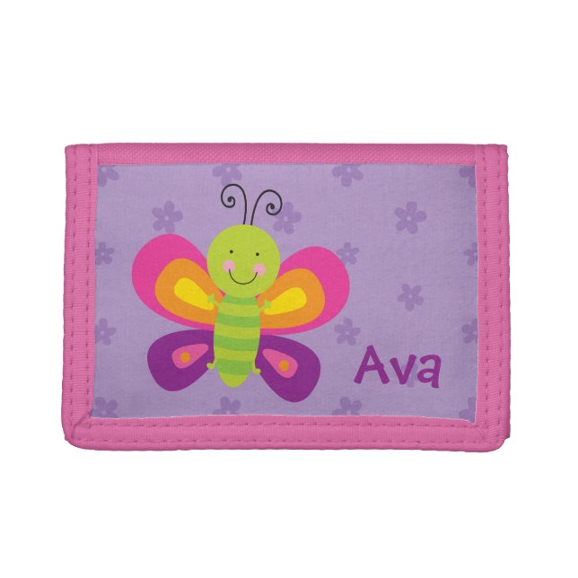 Colorful Butterfly Personalized Wallet (Front)