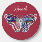 Colorful Butterfly Personalized Wireless Charger (Front)