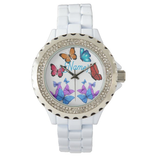 Colorful Butterfly Personalized Women's Watch (Front)