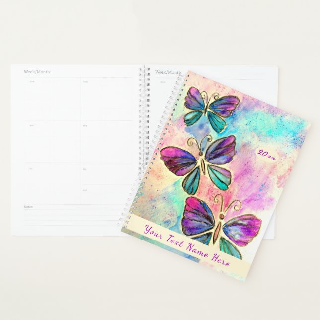 Colorful Butterfly Planner - Custom Text - Year (Display)