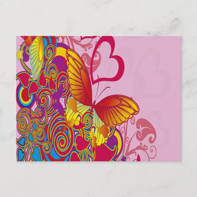 Colorful Butterfly Postcard (Front)